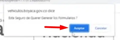 Impuesto Vehicular Boyaca Aceptar mensaje