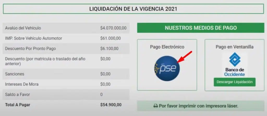 Impuesto Vehicular Casanare Pagar PSE