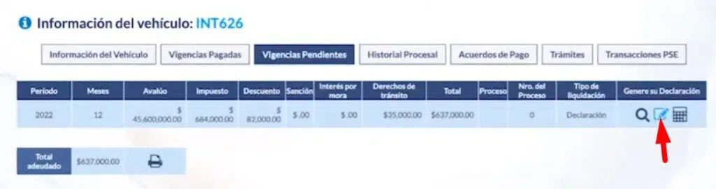 Impuesto Vehicular Meta Pagar vigencia