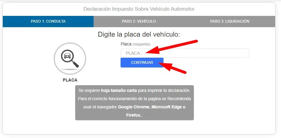 Impuesto Vehicular Sucre Placa