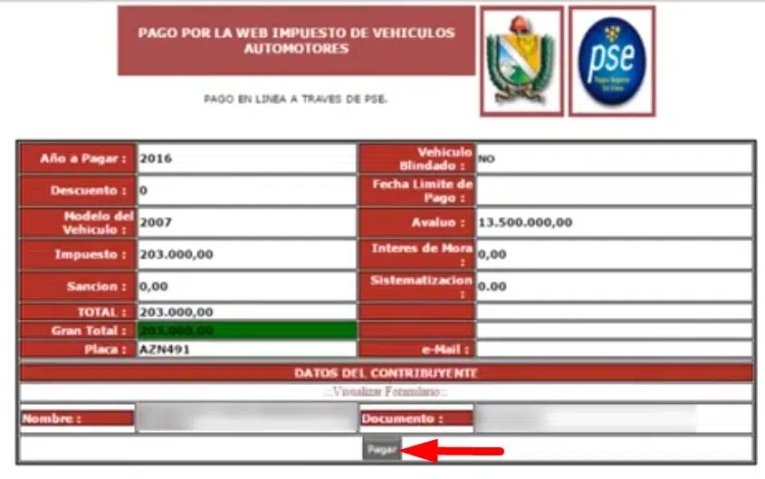 Impuesto Vehicular Tolima Pagar