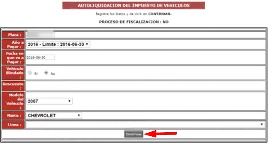 Impuesto Vehicular Tolima Verificar valores